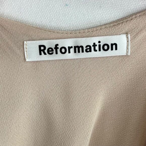 Reformation Dress Womens 12 Blush Champagne‎ Maxi Gown Romantic Bridesmaid NWT - Picture 12 of 16